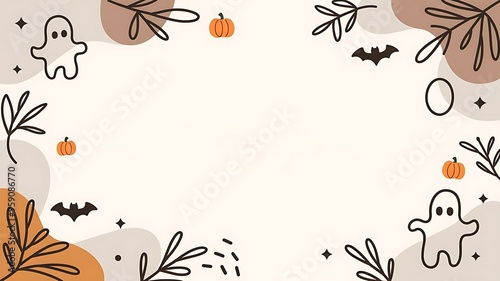 Halloween-themed background with halloween elements vector image