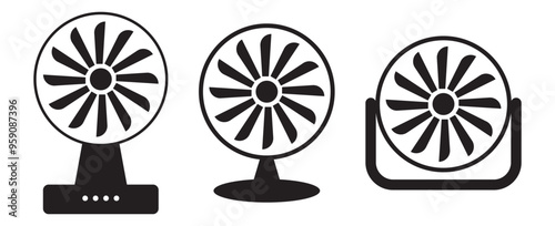 Fan speed icon vector set. Propeller speed symbol illustration