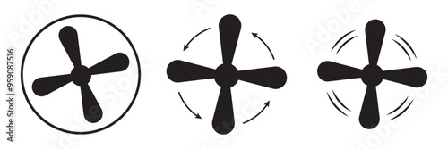 Fan speed icon vector set. Propeller speed symbol illustration