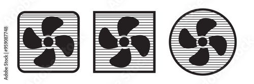 Transparent PNG available
Propeller vector icon set. Fan icon set. Ventilator icons collection. EPS 10