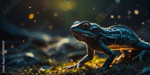 Enigmatic creatures in strong ambient light and harsh shadows.