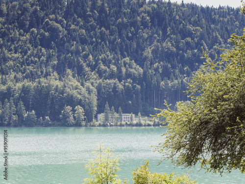 Walchensee in den Bayerischen Voralpen. Kraftwerk Obernach an der Mautstraße am Walchenseesüdufer,  südlich des Weilers Einsiedl photo