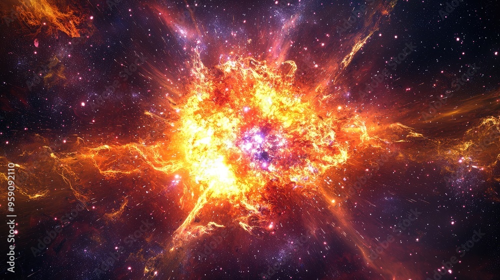 Celestial Genesis: The Initial Burst of Cosmic Energy