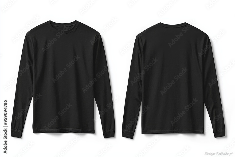 Black long sleeve tshirt mockup isolated created with Generative AI Black long sleeve tshirt mockup isolated created with Generative AI