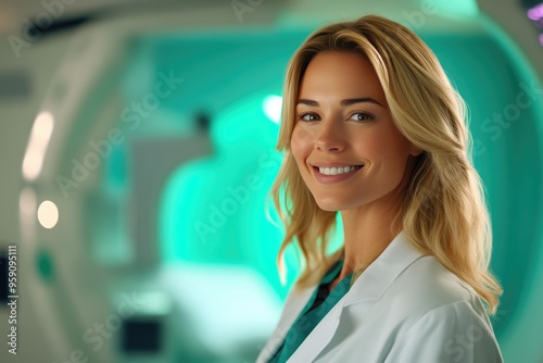Blonde Medical Professional in Radiology Room