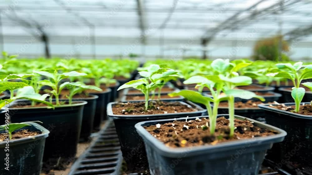 The video showcases the process of nurturing seedlings in a greenhouse environment, highlighting sustainable practices that promote healthy plant growth and higher yields. The video showcases the process of nurturing seedlings in a greenhouse environment, highlighting sustainable practices that promote healthy plant growth and higher yields.
