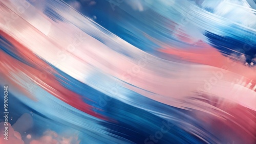 Colorful brushstroke background  blue and pink tones  dynamic flow  with copy space