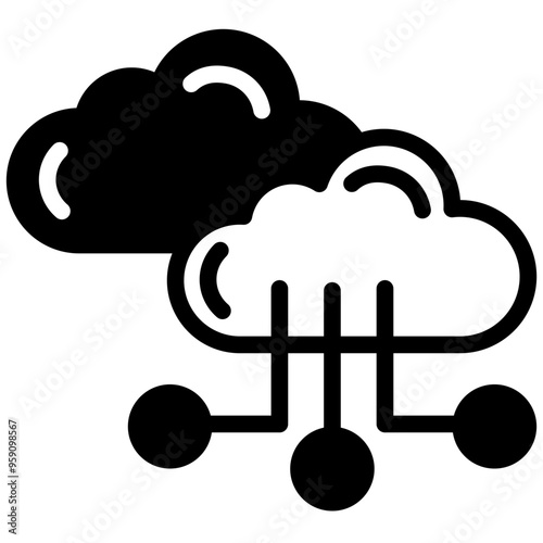 Hybrid Cloud Icon