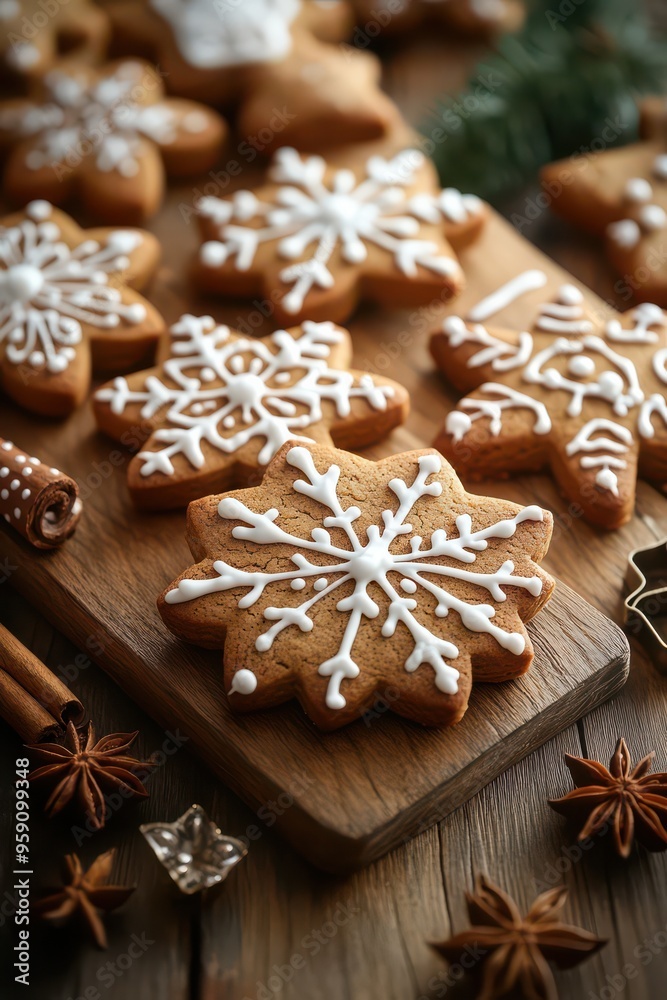 Gingerbread Snowflake Cookies with Cinnamon and Anise Gingerbread Snowflake Cookies with Cinnamon and Anise