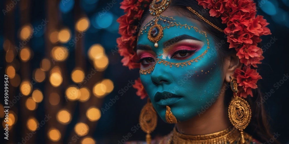 mysterious makeup associated with cultural practices and traditional celebrations. mysterious makeup associated with cultural practices and traditional celebrations.