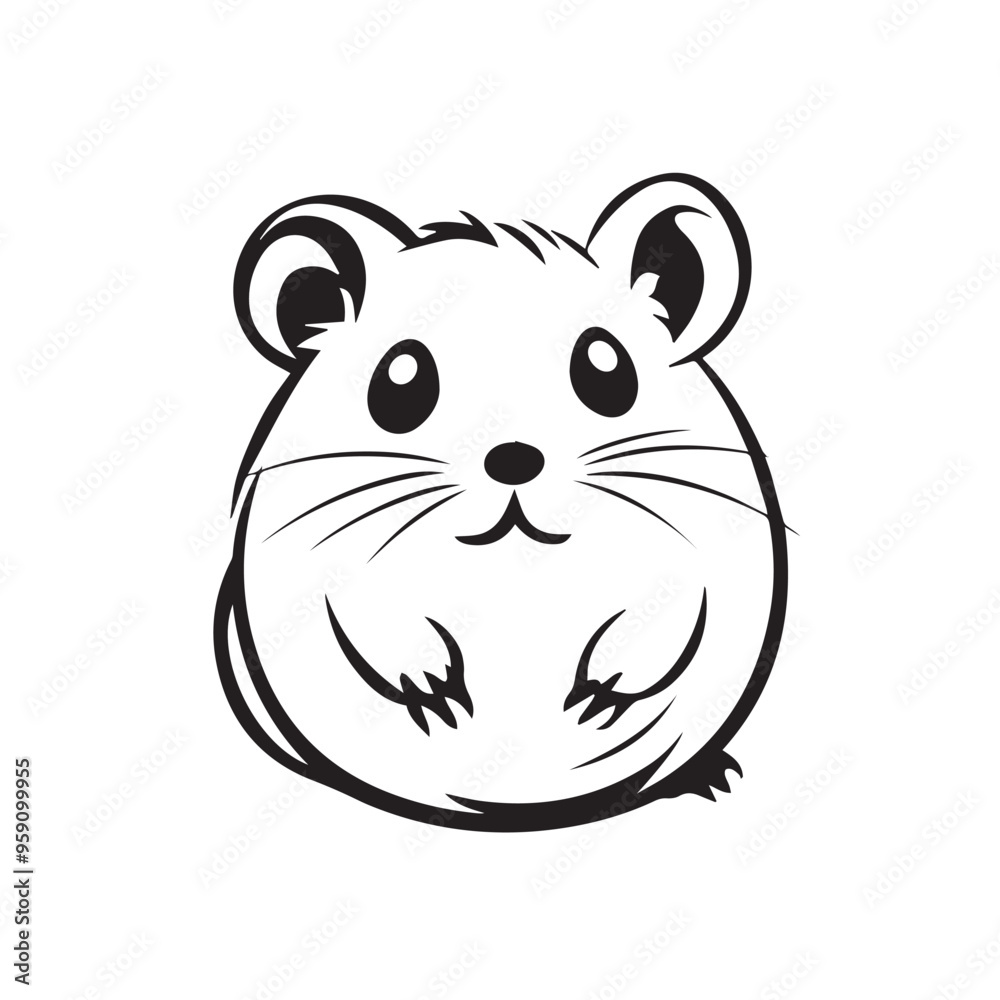 Hamster in cartoon, doodle style . Image for t-shirt, web, mobile apps and ui. Isolated 2d vector illustration in logo, icon, sketch style, Eps 10, black and white. AI Generative Hamster in cartoon, doodle style . Image for t-shirt, web, mobile apps and ui. Isolated 2d vector illustration in logo, icon, sketch style, Eps 10, black and white. AI Generative