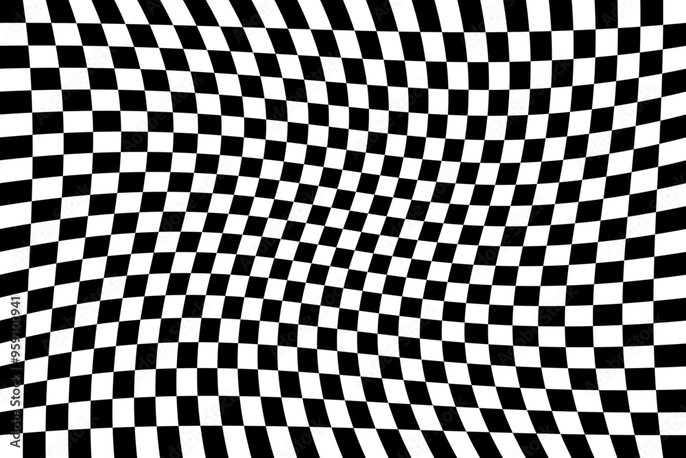Obraz premium Psychedelic checkered background. Abstract distorted psychedelic texture