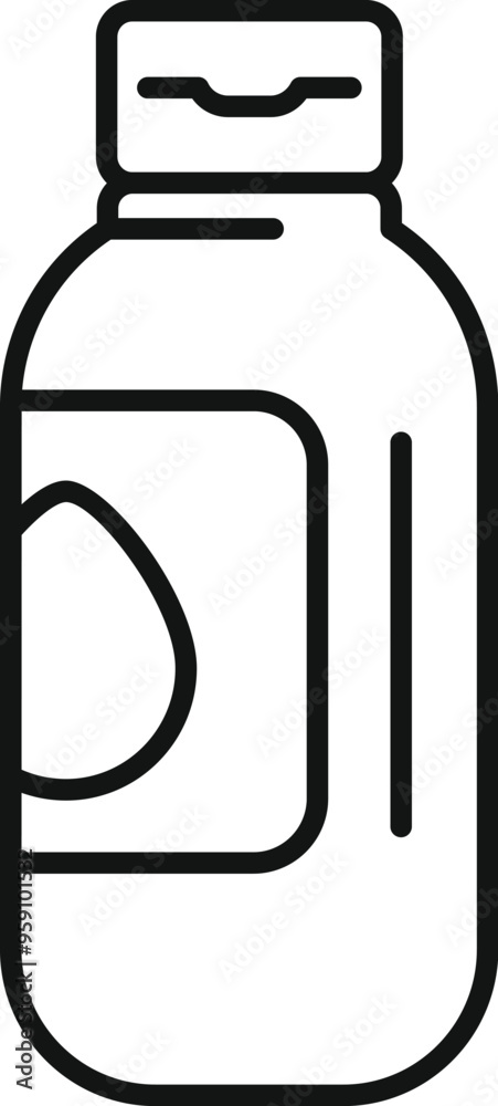 Line drawing of a bottle of essential oil, perfect for representing aromatherapy and wellness