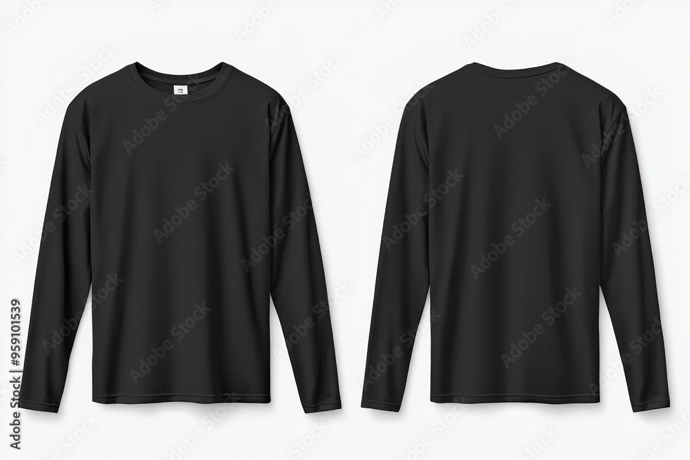Black long sleeve tshirt mockup isolated created with Generative AI Black long sleeve tshirt mockup isolated created with Generative AI