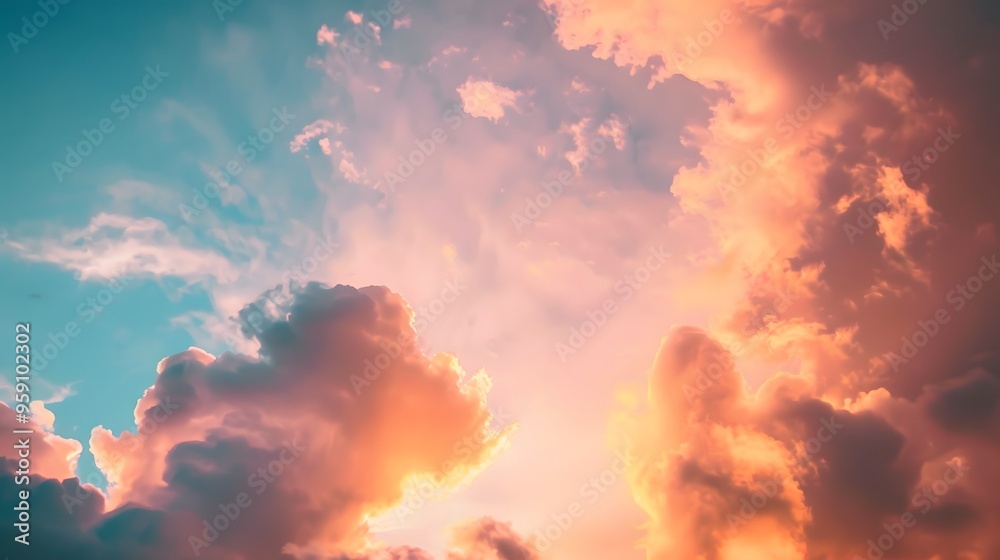 Golden Hour Sky: A stunning sky at golden hour, with hues of orange and pink blending into the clouds. Golden Hour Sky: A stunning sky at golden hour, with hues of orange and pink blending into the clouds.