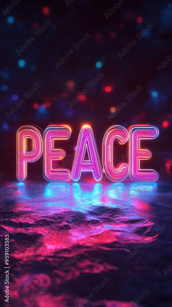 Vibrant Neon 'Peace' Sign: A Modern Overture to Serenity and Unity Vibrant Neon 'Peace' Sign: A Modern Overture to Serenity and Unity