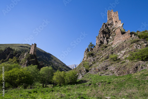 Vovnushki - complex of medieval Ingush guard towers photo