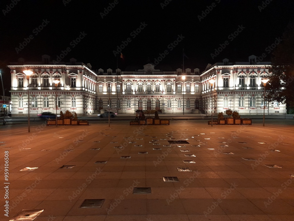 Obraz premium night view of the town country