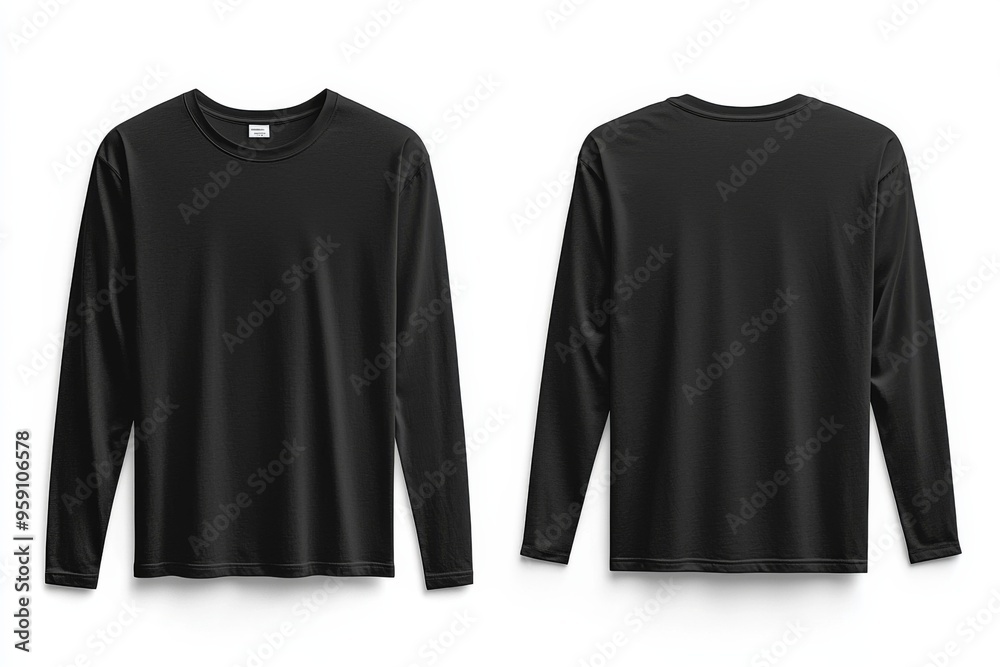 Black long sleeve tshirt mockup isolated created with Generative AI Black long sleeve tshirt mockup isolated created with Generative AI