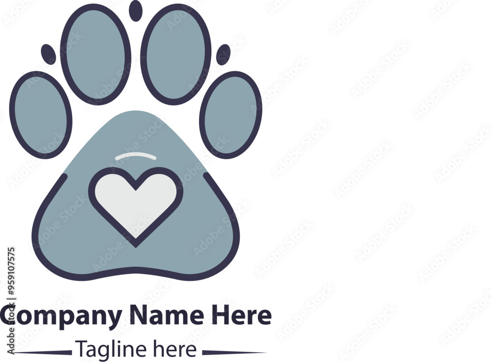 Obraz premium Pet logo vector paw pet logo design