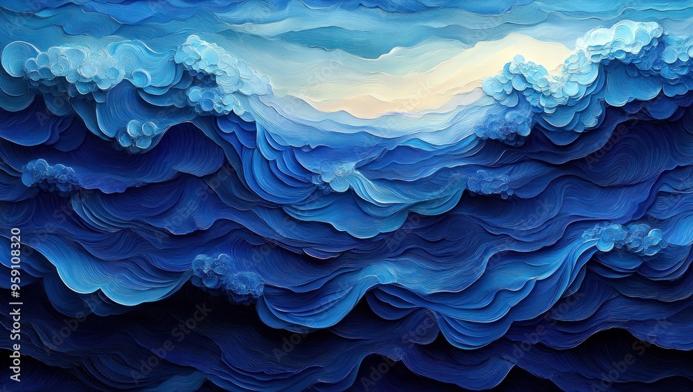 custom made wallpaper toronto digitalAbstract Ocean Waves, Paper Art