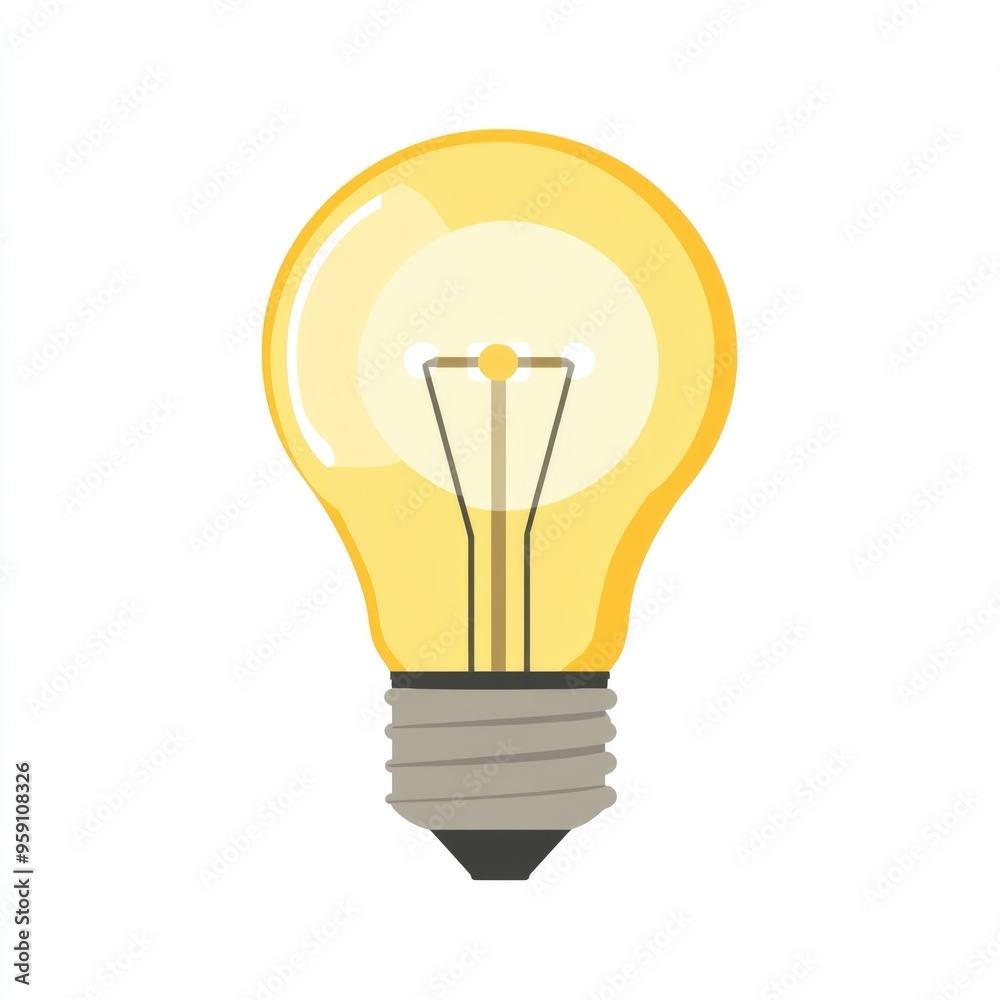 Lightbulb Clip Art. Simple Graphic Illustration of Lamp Symbol on White Background Lightbulb Clip Art. Simple Graphic Illustration of Lamp Symbol on White Background