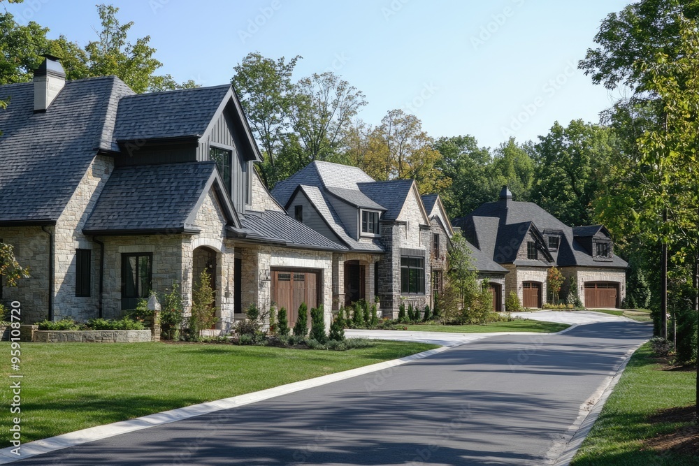 Neighborhood New Home Construction. Architectural Building and Remodeling for Residential Construction Neighborhood New Home Construction. Architectural Building and Remodeling for Residential Construction