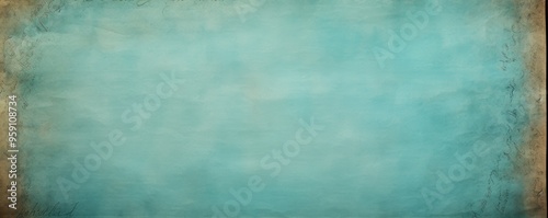 Turquoise blank paper with a bleak and dreary border