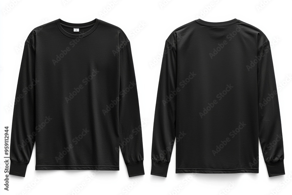 Black long sleeve tshirt mockup isolated created with Generative AI Black long sleeve tshirt mockup isolated created with Generative AI