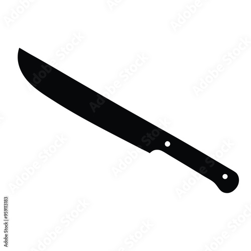 a machete or big knife, vector silhouette, 