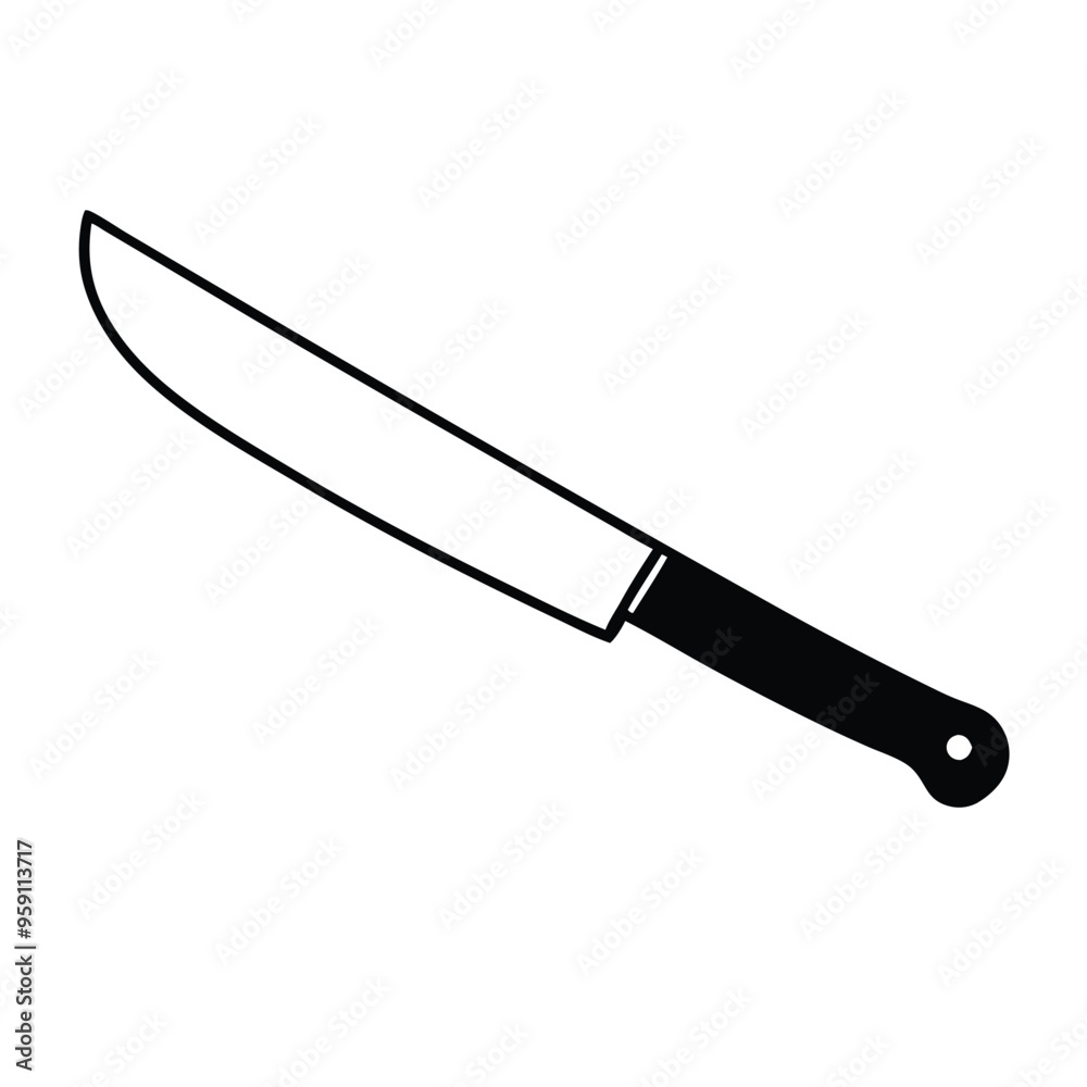 a machete or big knife, vector silhouette, a machete or big knife, vector silhouette,