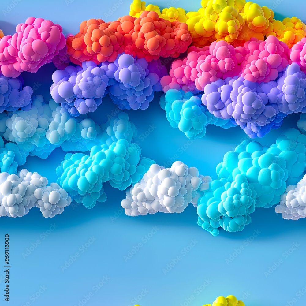 Obraz premium A group of colorful clouds floating in the air