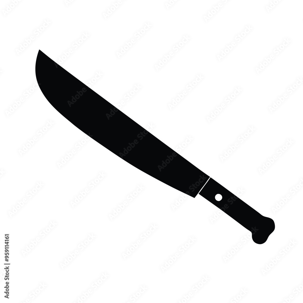 a machete or big knife, vector silhouette, a machete or big knife, vector silhouette,