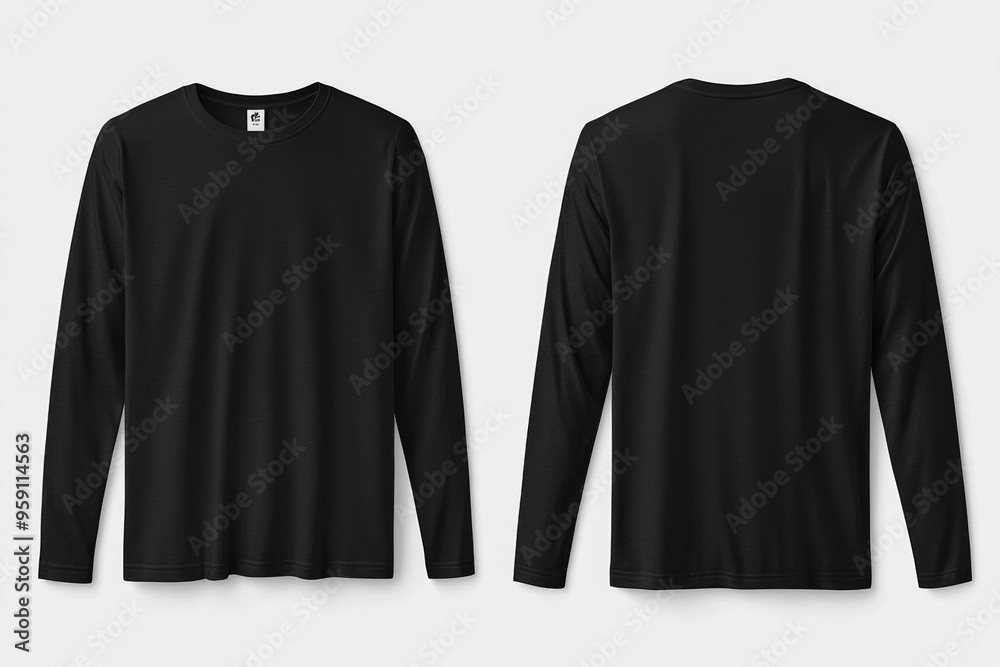 Black long sleeve tshirt mockup isolated created with Generative AI Black long sleeve tshirt mockup isolated created with Generative AI