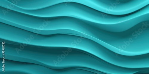 Turquoise panel wavy seamless texture paper texture background with design wave smooth light pattern on turquoise background softness soft turquoise