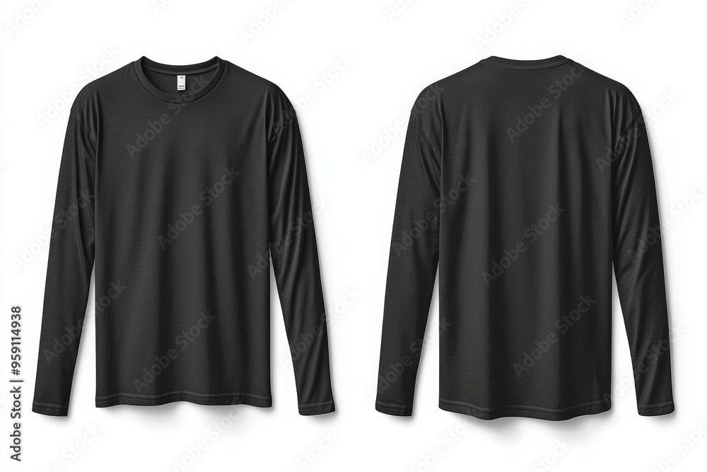 Black long sleeve tshirt mockup isolated created with Generative AI Black long sleeve tshirt mockup isolated created with Generative AI