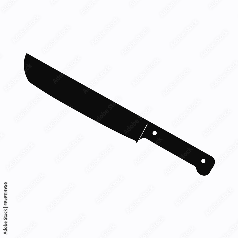 a machete or big knife, vector silhouette, a machete or big knife, vector silhouette,