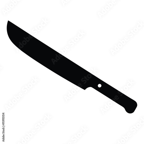 a machete or big knife, vector silhouette, 