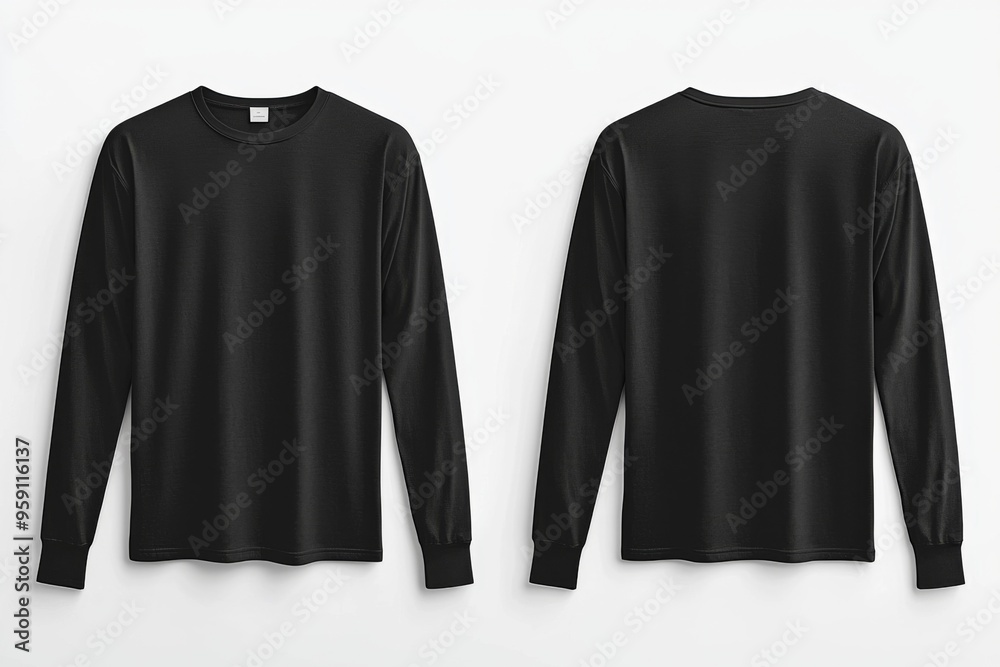 Black long sleeve tshirt mockup isolated created with Generative AI