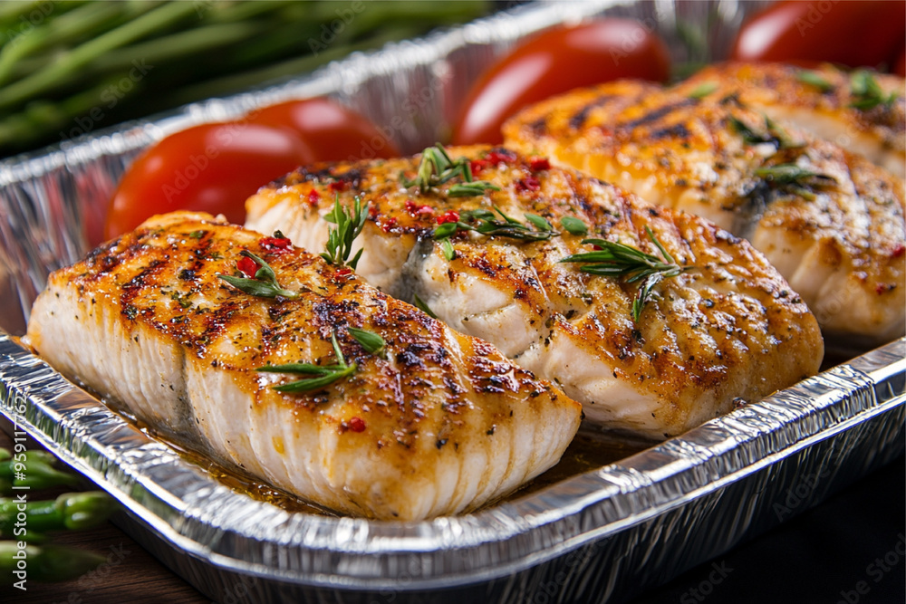 Disposable aluminum food container trays used for baking. The trays are oven-safe, providing a convenient solution for baking various dishes, with even heat distribution and easy cleanup. Disposable aluminum food container trays used for baking. The trays are oven-safe, providing a convenient solution for baking various dishes, with even heat distribution and easy cleanup.