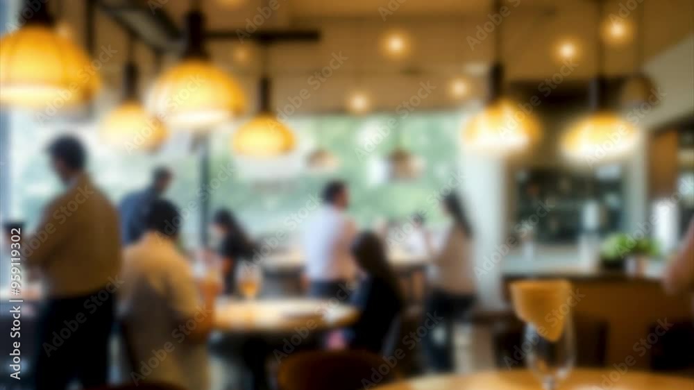 Clients are relaxing in a cozy cafe or restaurant, defocused video. Clients are relaxing in a cozy cafe or restaurant, defocused video.