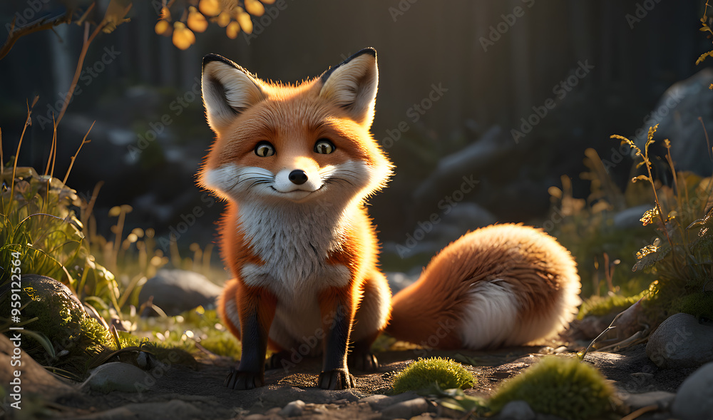 Fototapeta premium Red fox in the forest