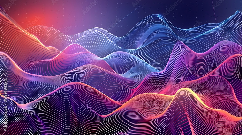 Abstract Digital Landscape with Vibrant Colors Abstract Digital Landscape with Vibrant Colors