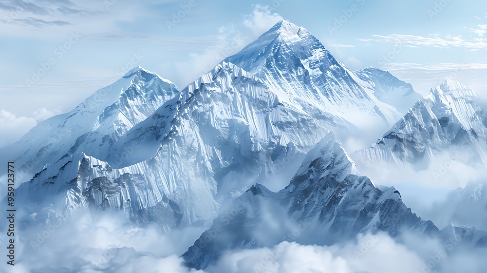 Majestic Mountain Range in the Clouds Majestic Mountain Range in the Clouds