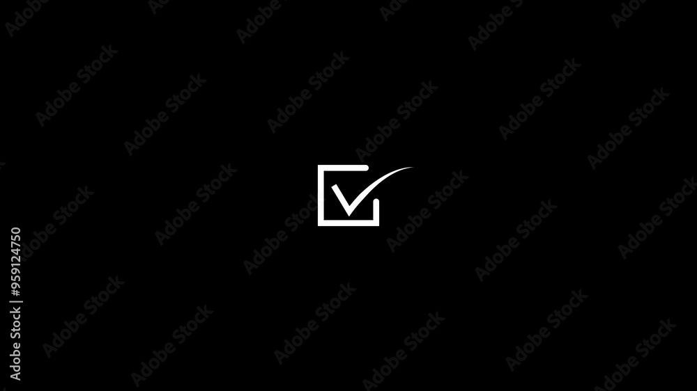 Tick mark animated on the rectangle box. successful symbol, check mark, tick mark. Tick mark animated on the rectangle box. successful symbol, check mark, tick mark.