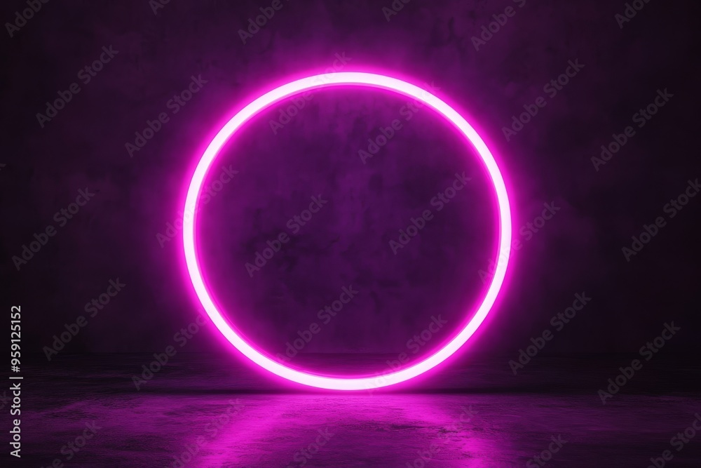 A captivating and mesmerizing pink neon glowing circle set against a dark and moody background, which serves as the perfect eyecatching element for retro club signage or vibrant party decor A captivating and mesmerizing pink neon glowing circle set against a dark and moody background, which serves as the perfect eyecatching element for retro club signage or vibrant party decor