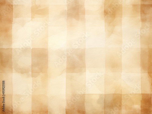 Vintage beige checkered watercolor background