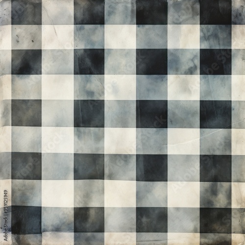 Vintage black checkered watercolor background