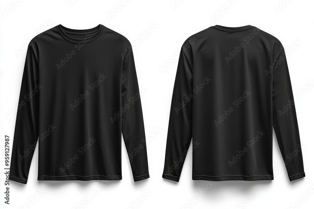 Black long sleeve tshirt mockup isolated created with Generative AI Black long sleeve tshirt mockup isolated created with Generative AI