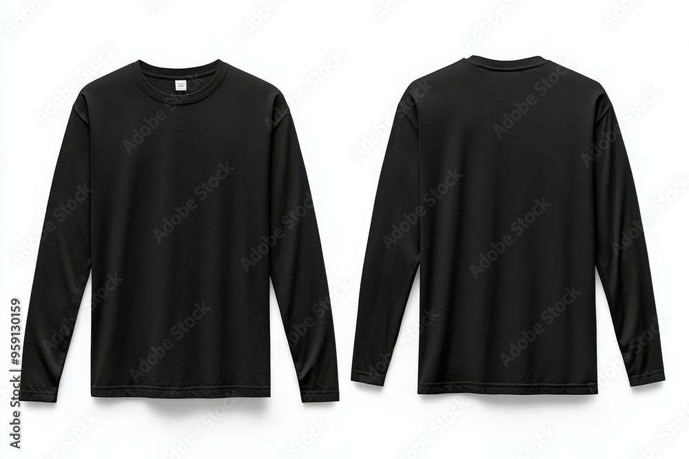 Black long sleeve tshirt mockup isolated created with Generative AI Black long sleeve tshirt mockup isolated created with Generative AI